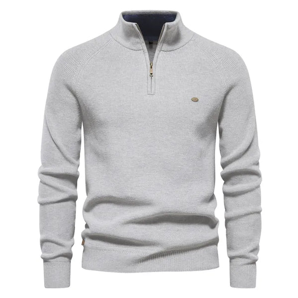 Edmund Men's Cotton Quarter-Zip Knit Jumper