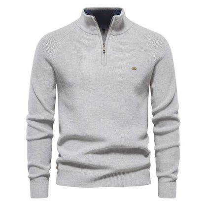 Edmund Men's Cotton Quarter-Zip Knit Jumper