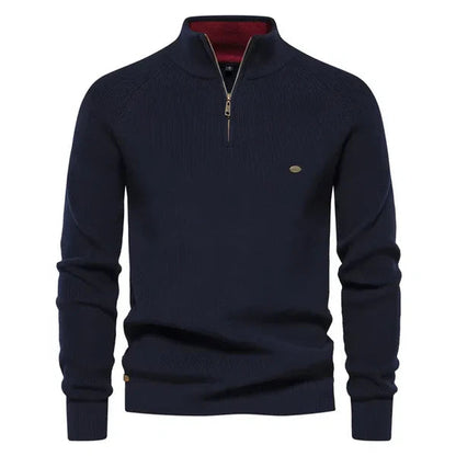 Edmund Men's Cotton Quarter-Zip Knit Jumper