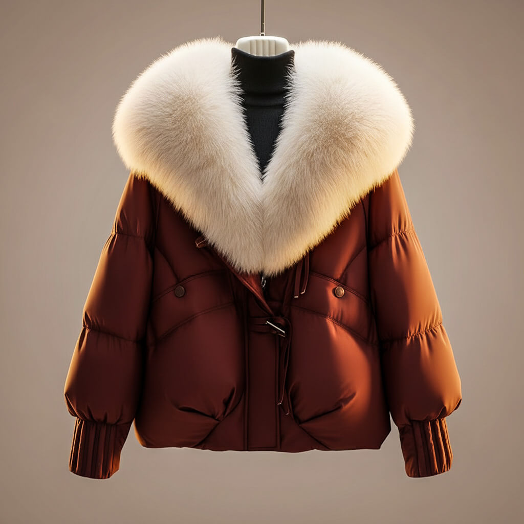 Elsie Elegant Coat with Statement Collar and Belt - photo 1