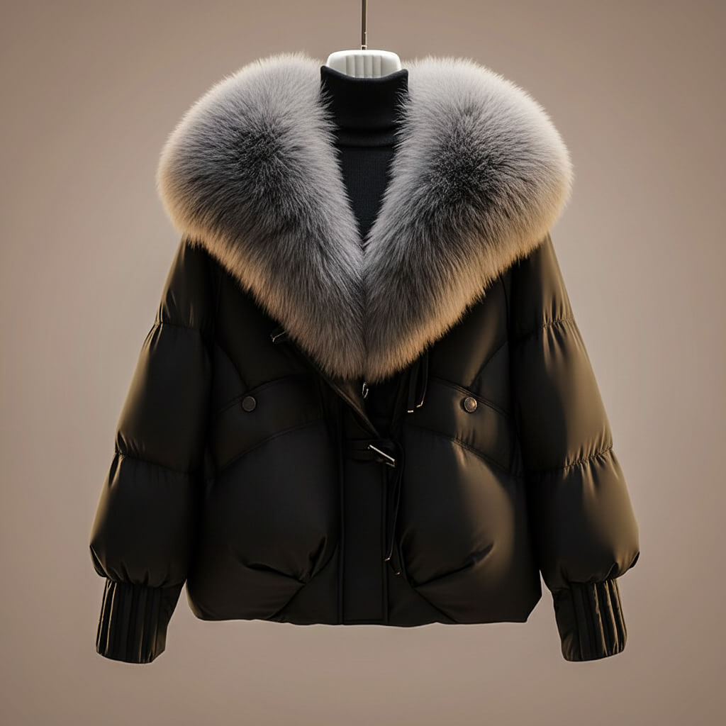 Elsie Elegant Coat with Statement Collar and Belt - photo 6