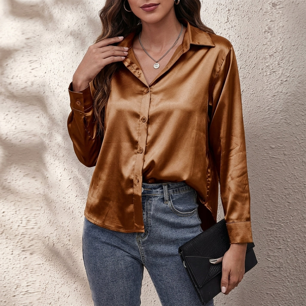Elvina Silk Shirt | KateMoon - photo 3