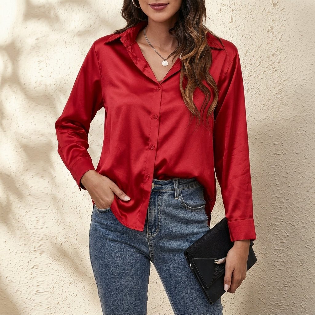 Elvina Silk Shirt | KateMoon - photo 8