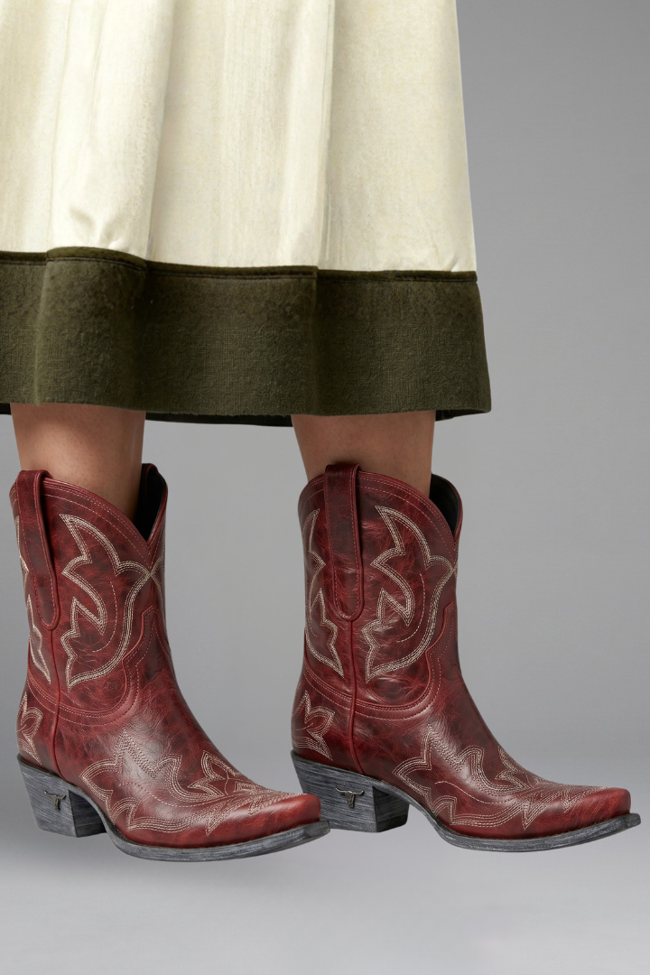 Embroidered Western Boots with Pull-On Mid-Calf Fit - photo 2