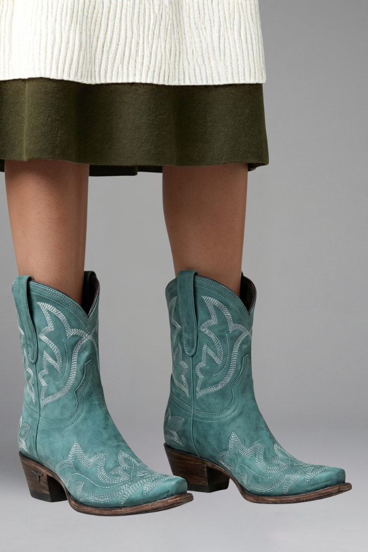Embroidered Western Boots with Pull-On Mid-Calf Fit - photo 4