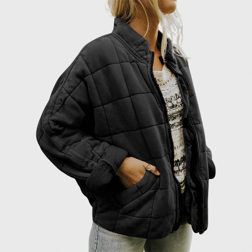 Emily Quilted Zip Jacket - Oversized Fleece-Blend Jacket - photo 2