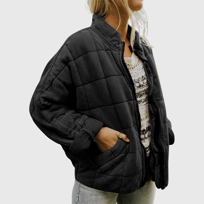 Emily Quilted Zip Jacket - Oversized Fleece-Blend Jacket - photo 2