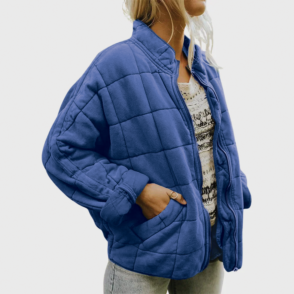 Emily Quilted Zip Jacket - Oversized Fleece-Blend Jacket - photo 3