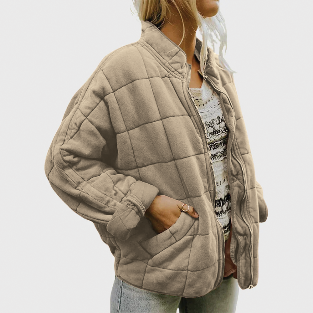 Emily Quilted Zip Jacket - Oversized Fleece-Blend Jacket - photo 4