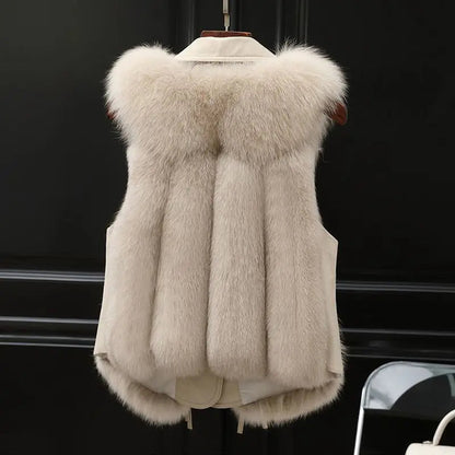 Empress Faux Fur Gilet with Adjustable Waist Ties for Women - photo 3