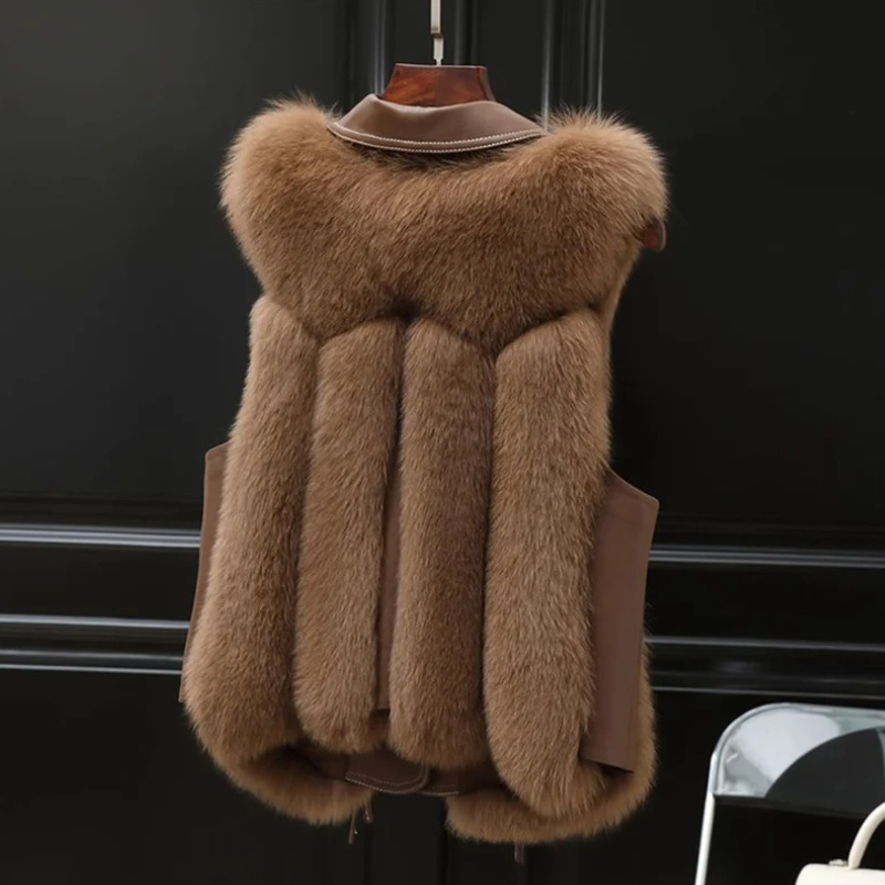 Empress Faux Fur Gilet with Adjustable Waist Ties for Women - photo 5