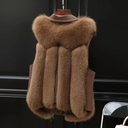 Empress Faux Fur Gilet with Adjustable Waist Ties for Women - photo 5