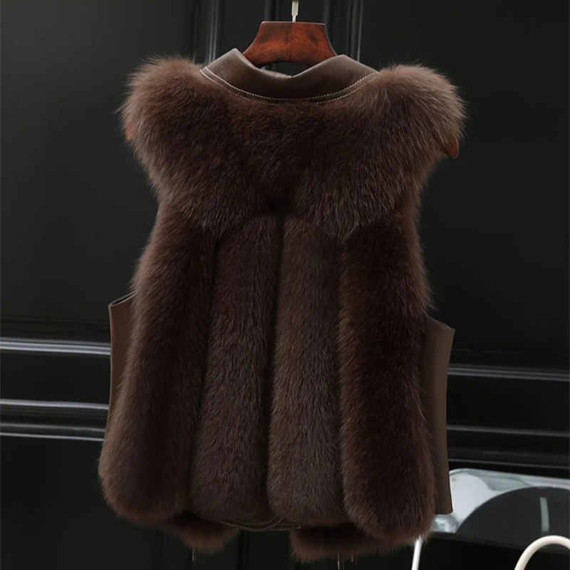 Empress Faux Fur Gilet with Adjustable Waist Ties for Women - photo 7