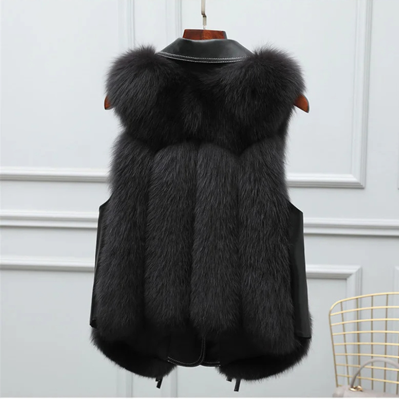Empress Faux Fur Gilet with Adjustable Waist Ties for Women - photo 9