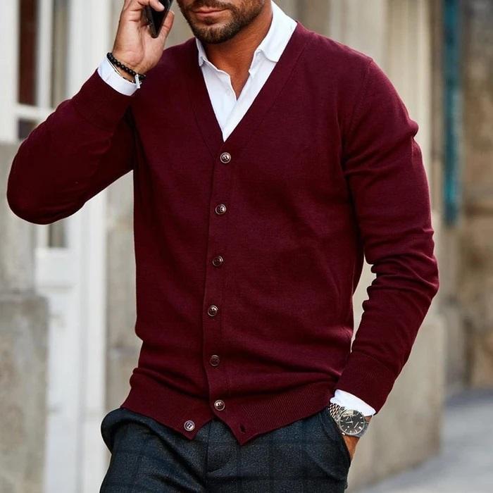 Ethan Men's V-Neck Button Cardigan