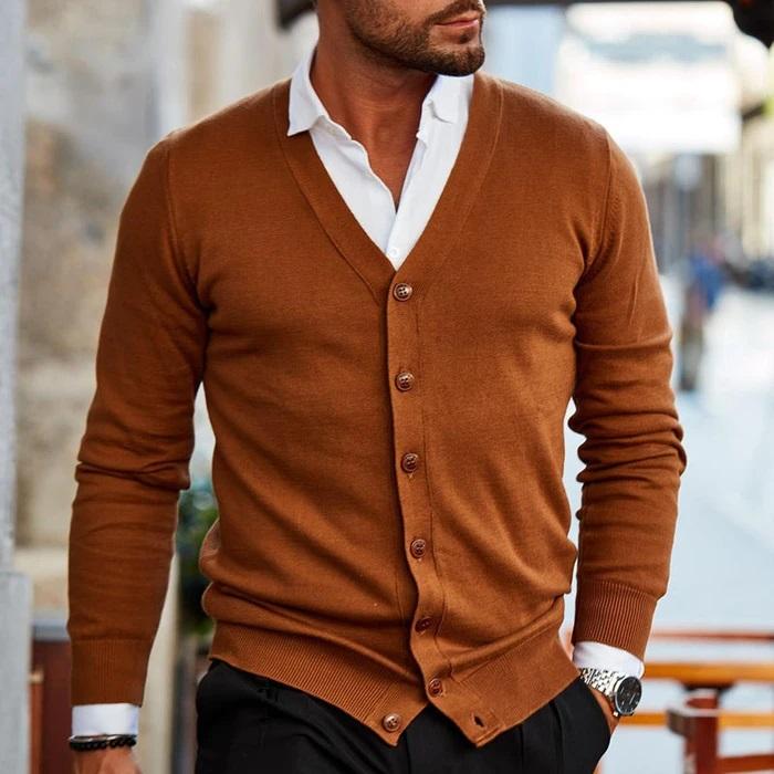 Ethan Men's V-Neck Button Cardigan
