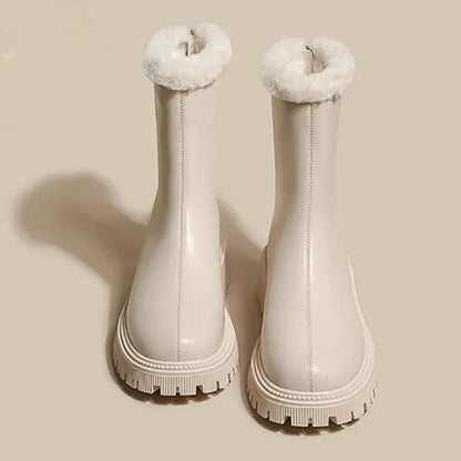 Fleece-Lined Ankle Boots with Chunky Treaded Sole for Women - photo 1