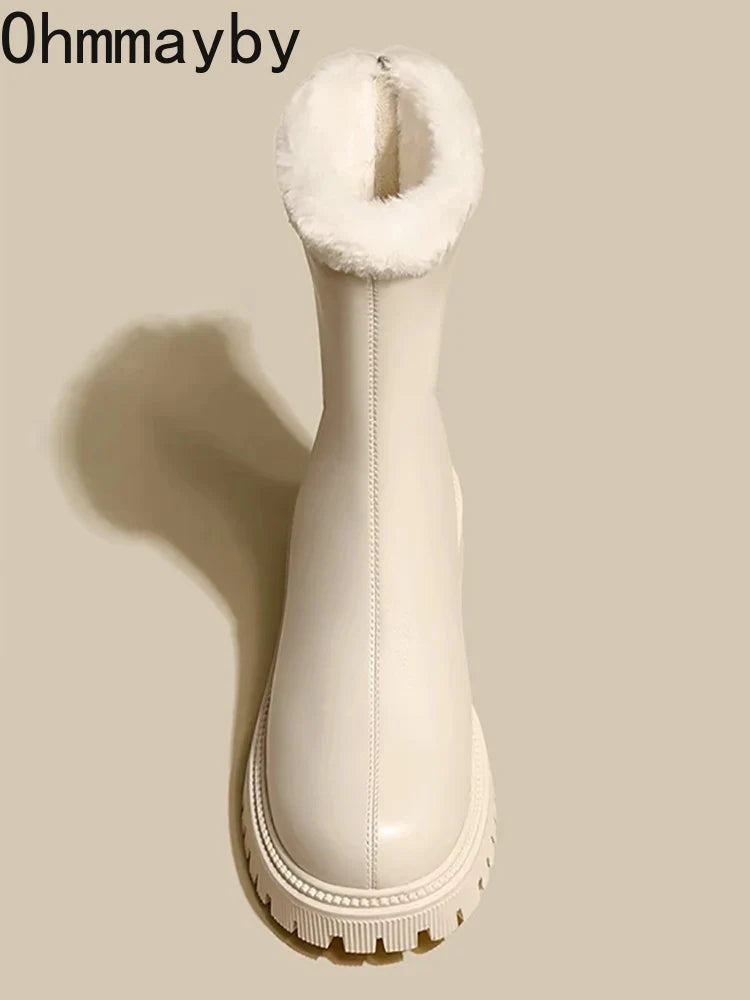 Fleece-Lined Ankle Boots with Chunky Treaded Sole for Women - photo 3