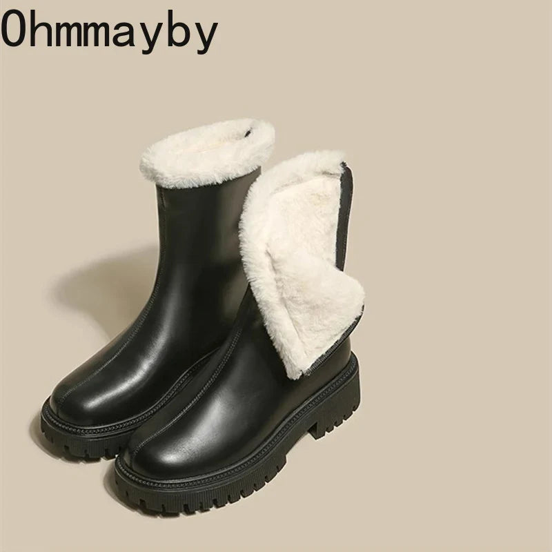 Fleece-Lined Ankle Boots with Chunky Treaded Sole for Women - photo 6