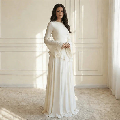 Flora Ruffle Long-Sleeve Maxi Dress