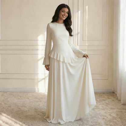 Flora Ruffle Long-Sleeve Maxi Dress