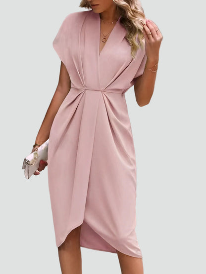 Georgia Wrap V-Neck Cocktail Midi Dress