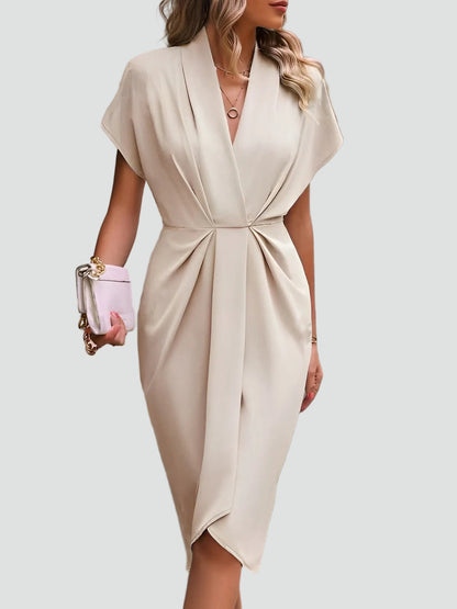 Georgia Wrap V-Neck Cocktail Midi Dress