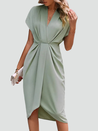 Georgia Wrap V-Neck Cocktail Midi Dress