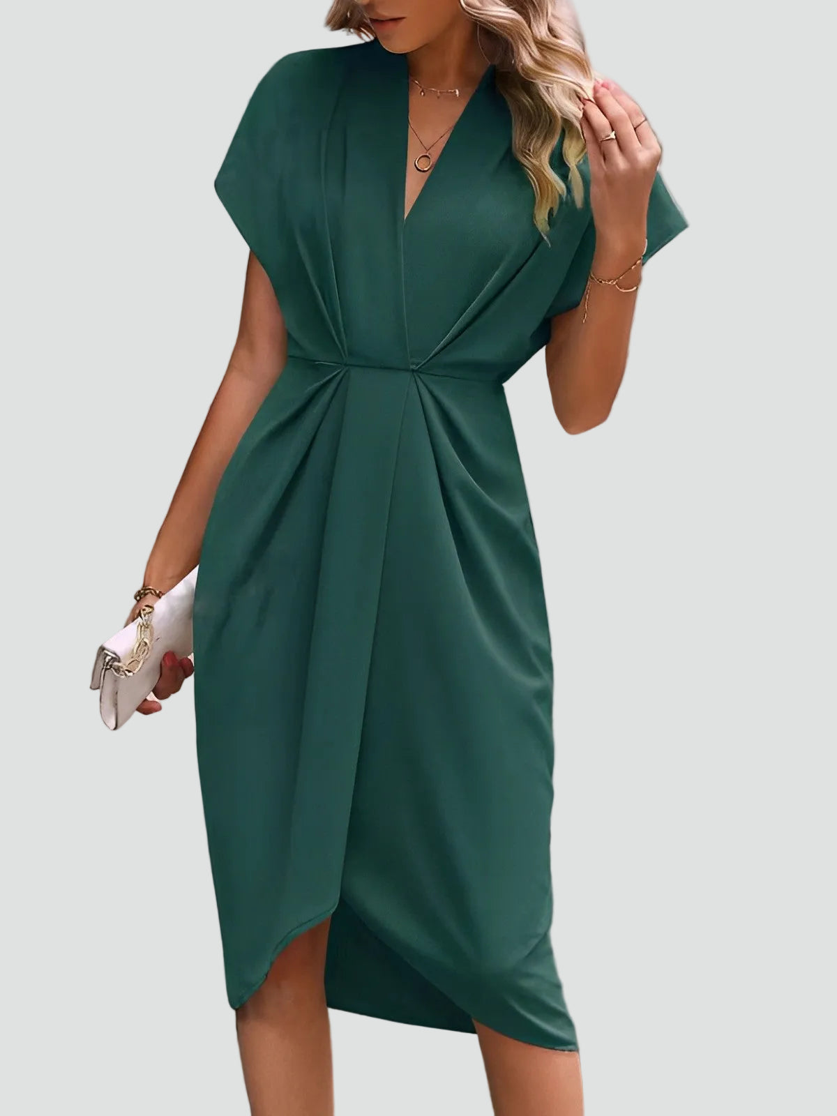 Georgia Wrap V-Neck Cocktail Midi Dress