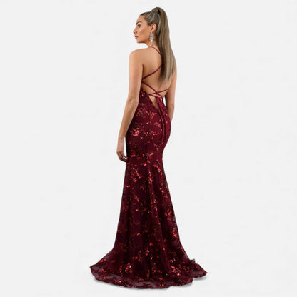 Giselle Sequin Evening Maxi Dress
