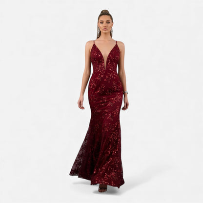 Giselle Sequin Evening Maxi Dress