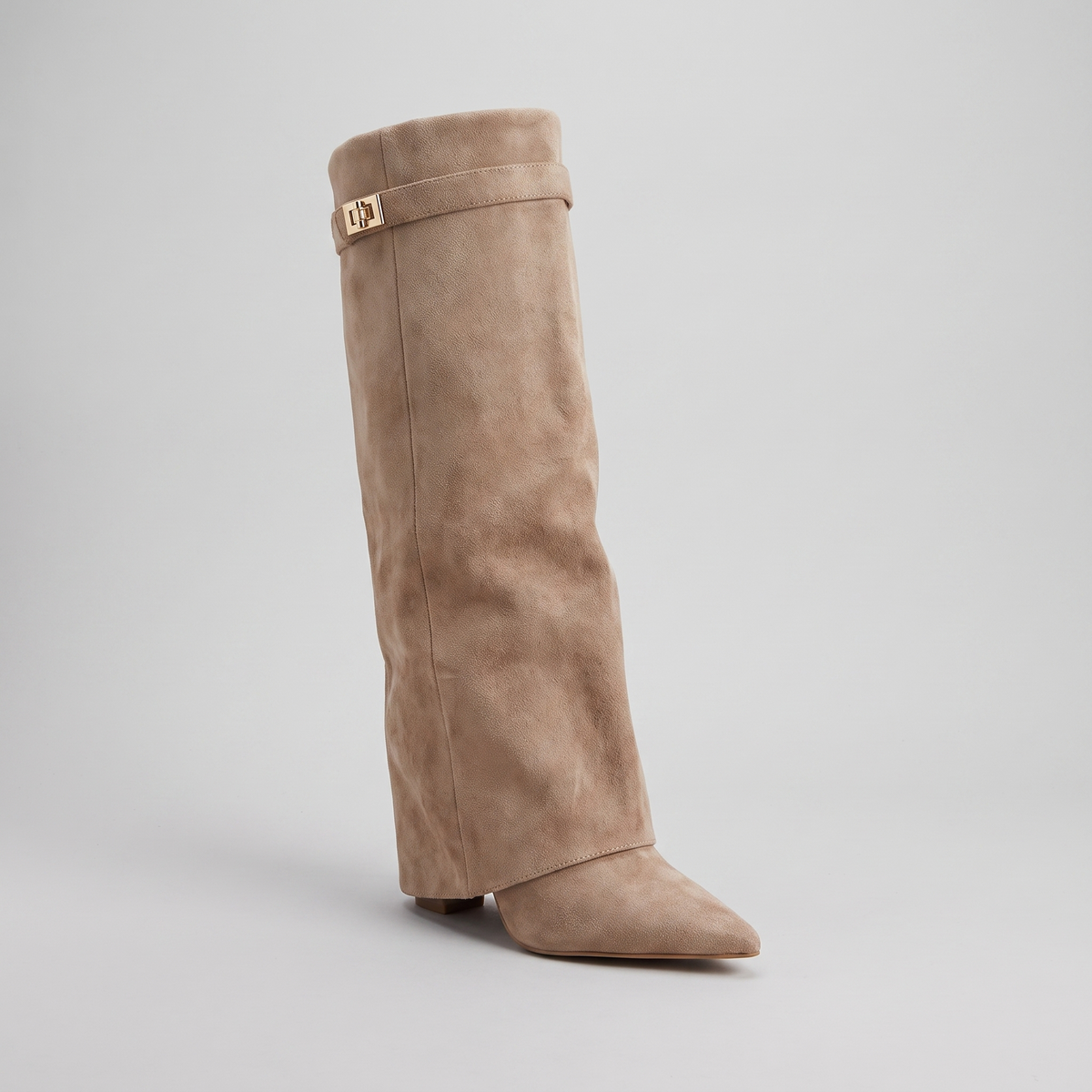 Hanna Fold-Over Knee-High Boots - Low Block Heel, Padded Footbed - photo 1