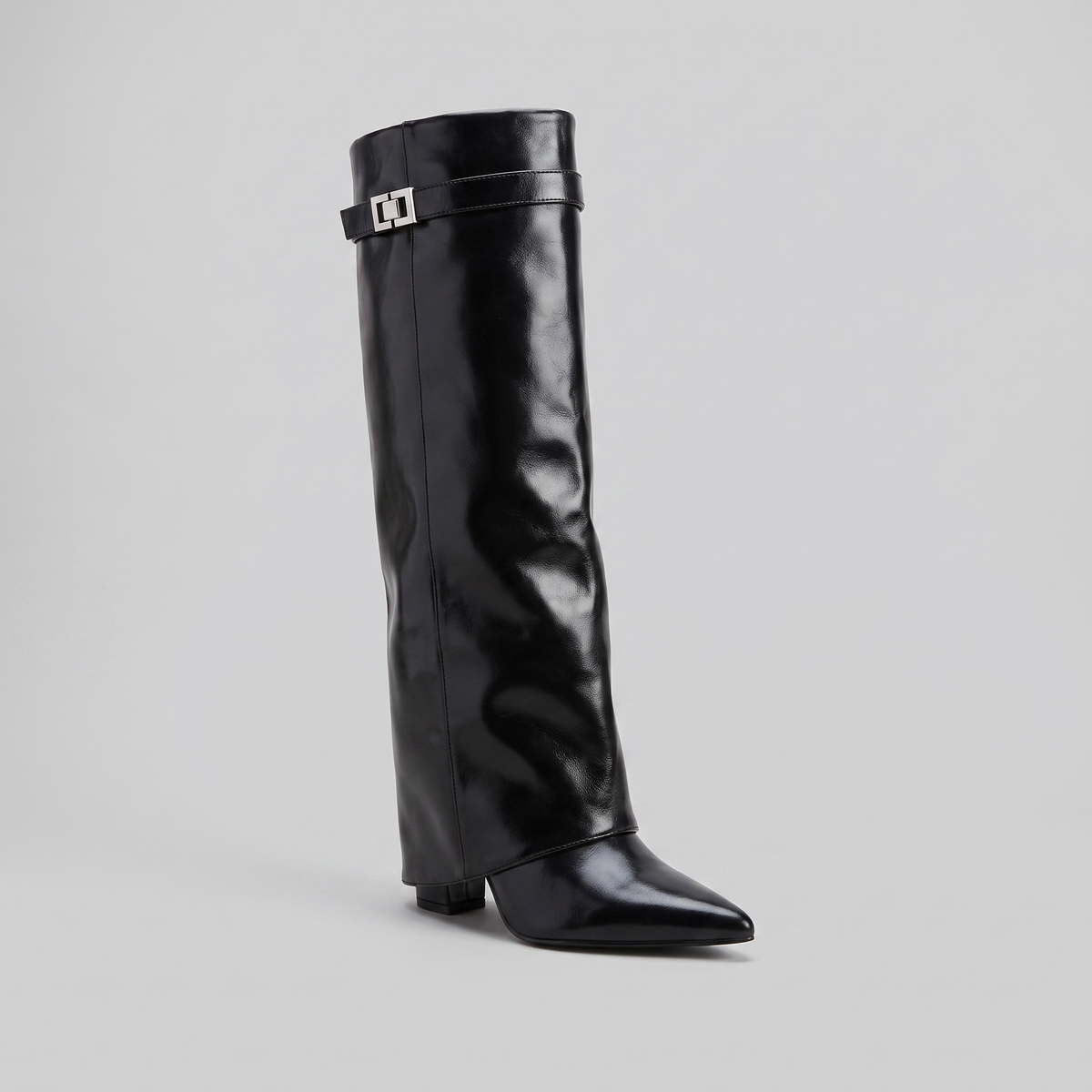 Hanna Fold-Over Knee-High Boots - Low Block Heel, Padded Footbed - photo 4