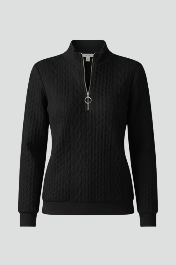 Harlow Cable Knit Zip Neck Jumper - photo 1