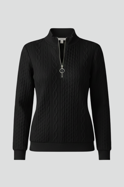 Harlow Cable Knit Zip Neck Jumper - photo 1
