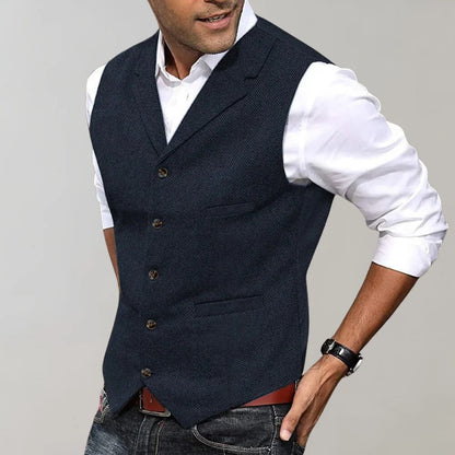 Henry Men's Herringbone Waistcoat