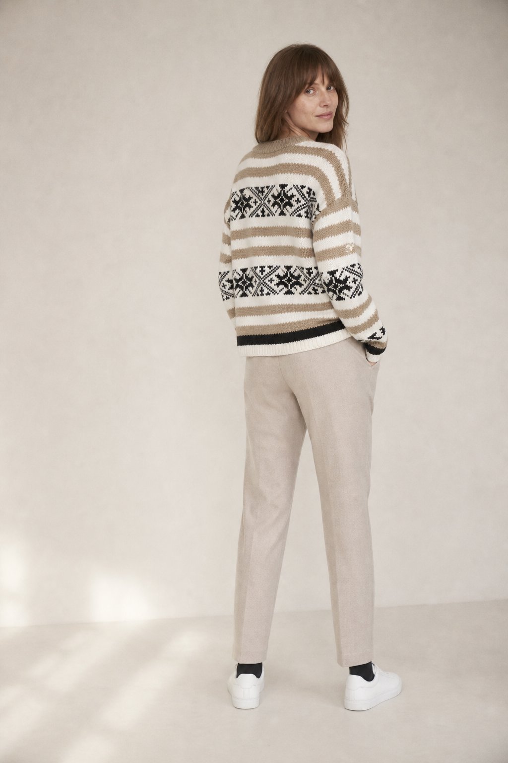 High-Waist Straight-Leg Wool Blend Trousers for Women - photo 5