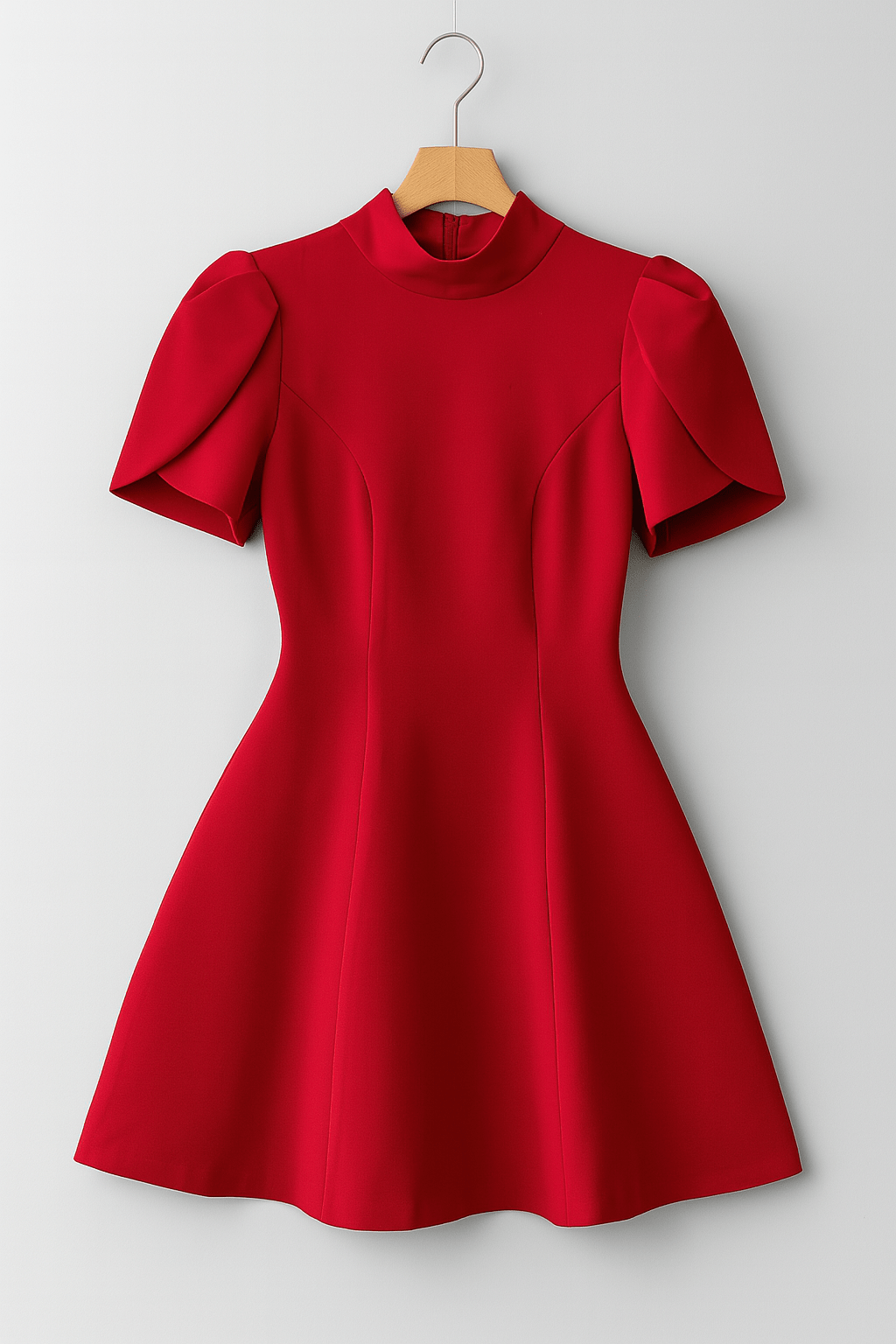 Iris Structured Puff-Sleeve Mini Dress