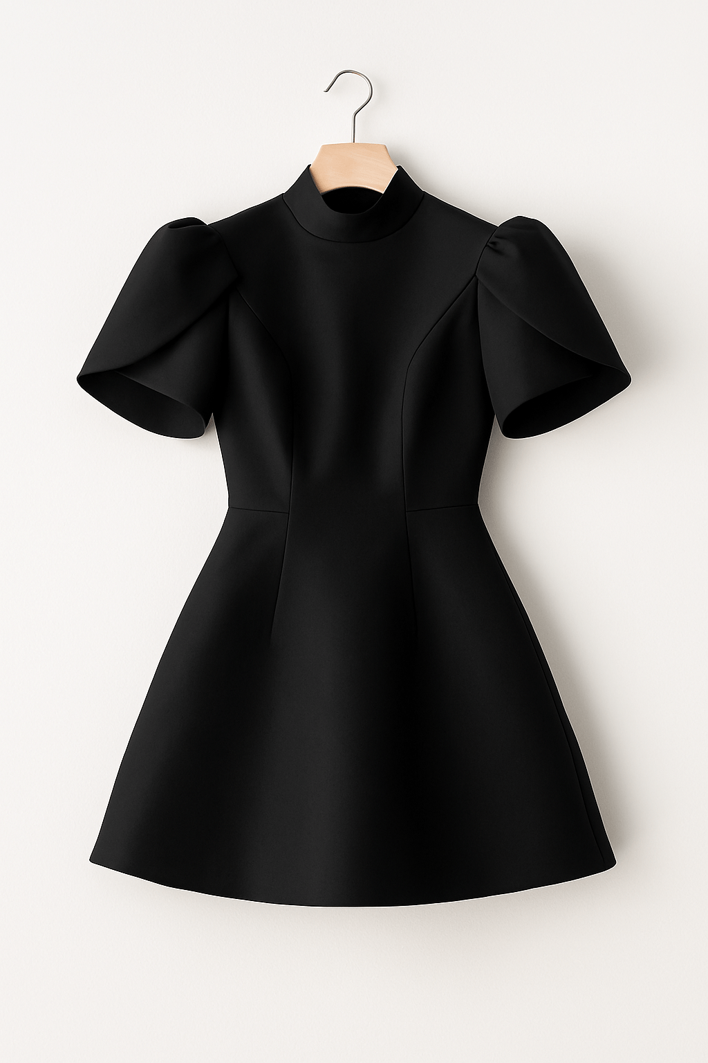 Iris Structured Puff-Sleeve Mini Dress