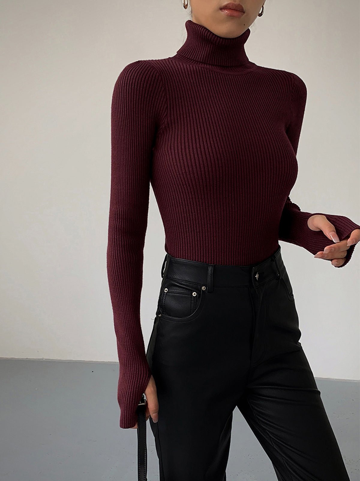 Ivy Ribbed Turtleneck Jumper