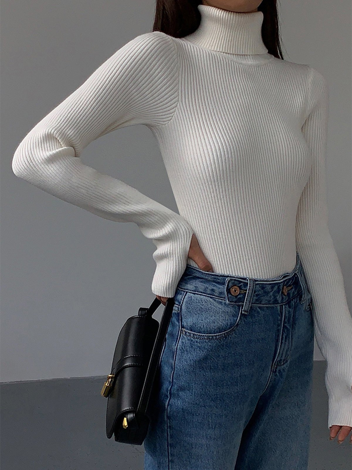 Ivy Ribbed Turtleneck Jumper
