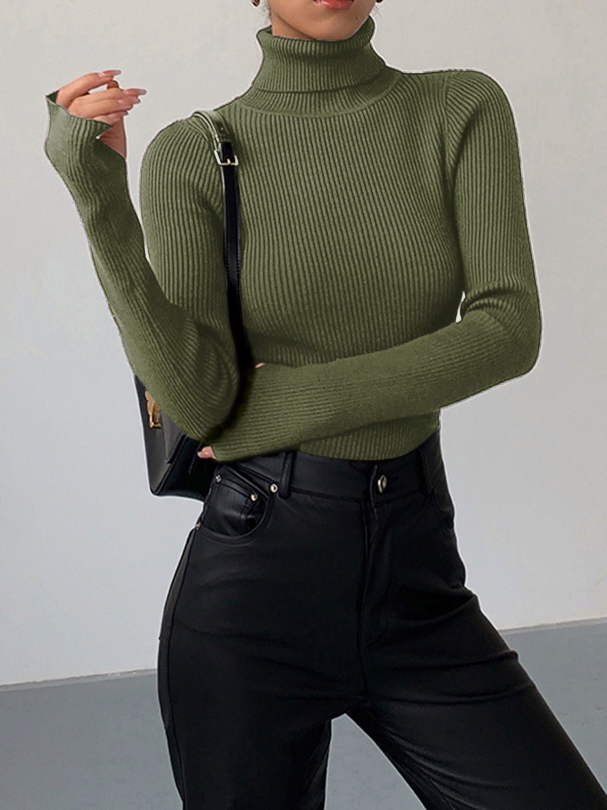 Ivy Ribbed Turtleneck Jumper