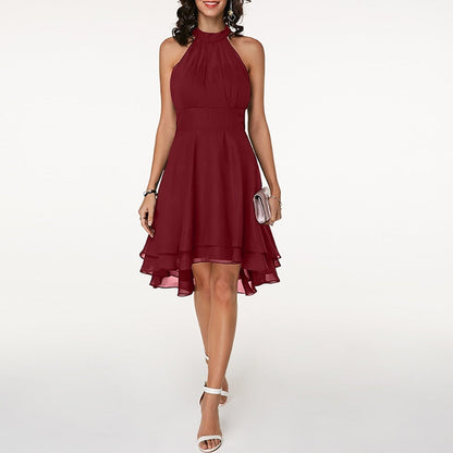 Janet Halter Ruffle Midi Dress