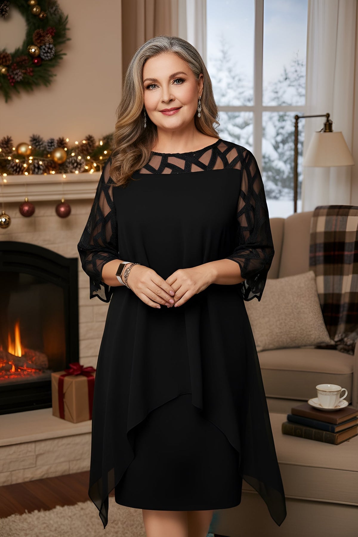 Josephine Elegant Lace Dress with Adjustable Fit - photo 2