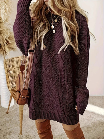 Juno Chunky Cable-Knit Jumper Dress