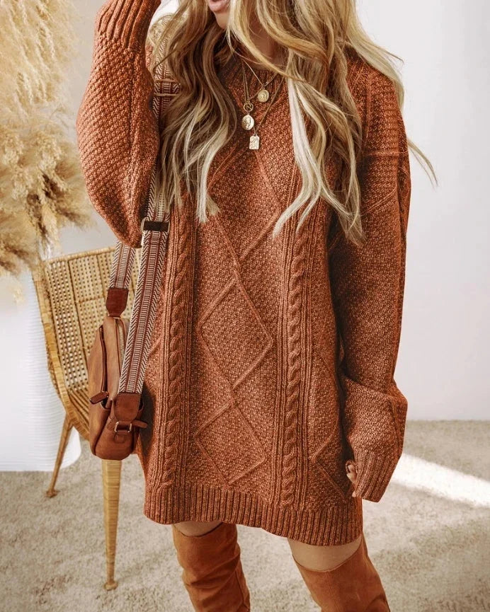 Juno Chunky Cable-Knit Jumper Dress
