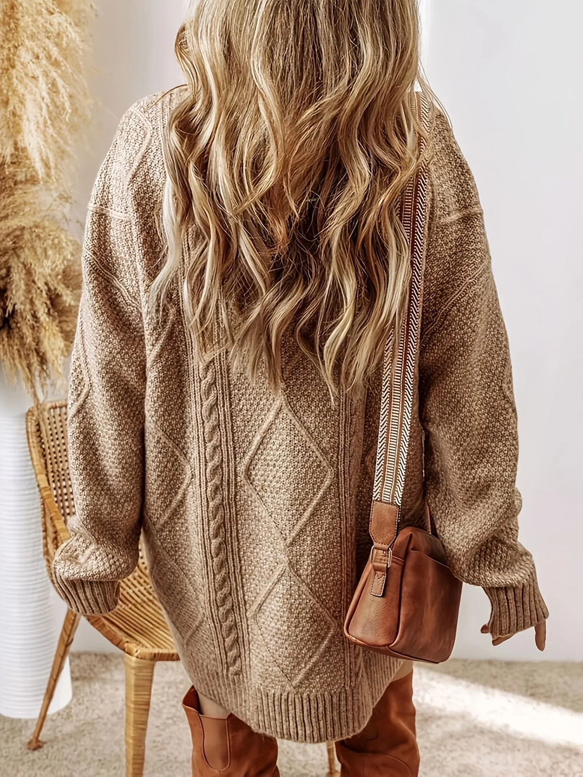 Juno Chunky Cable-Knit Jumper Dress