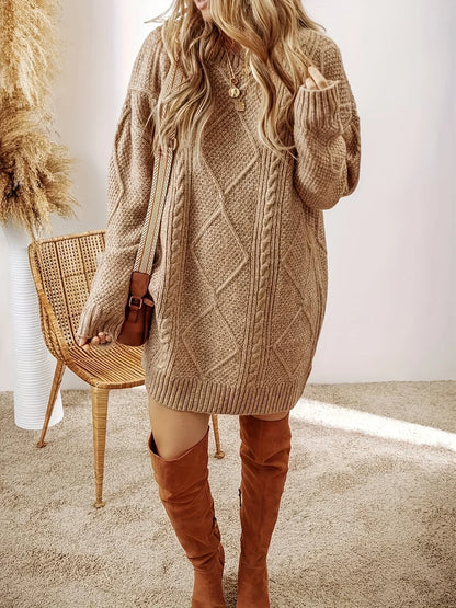 Juno Chunky Cable-Knit Jumper Dress