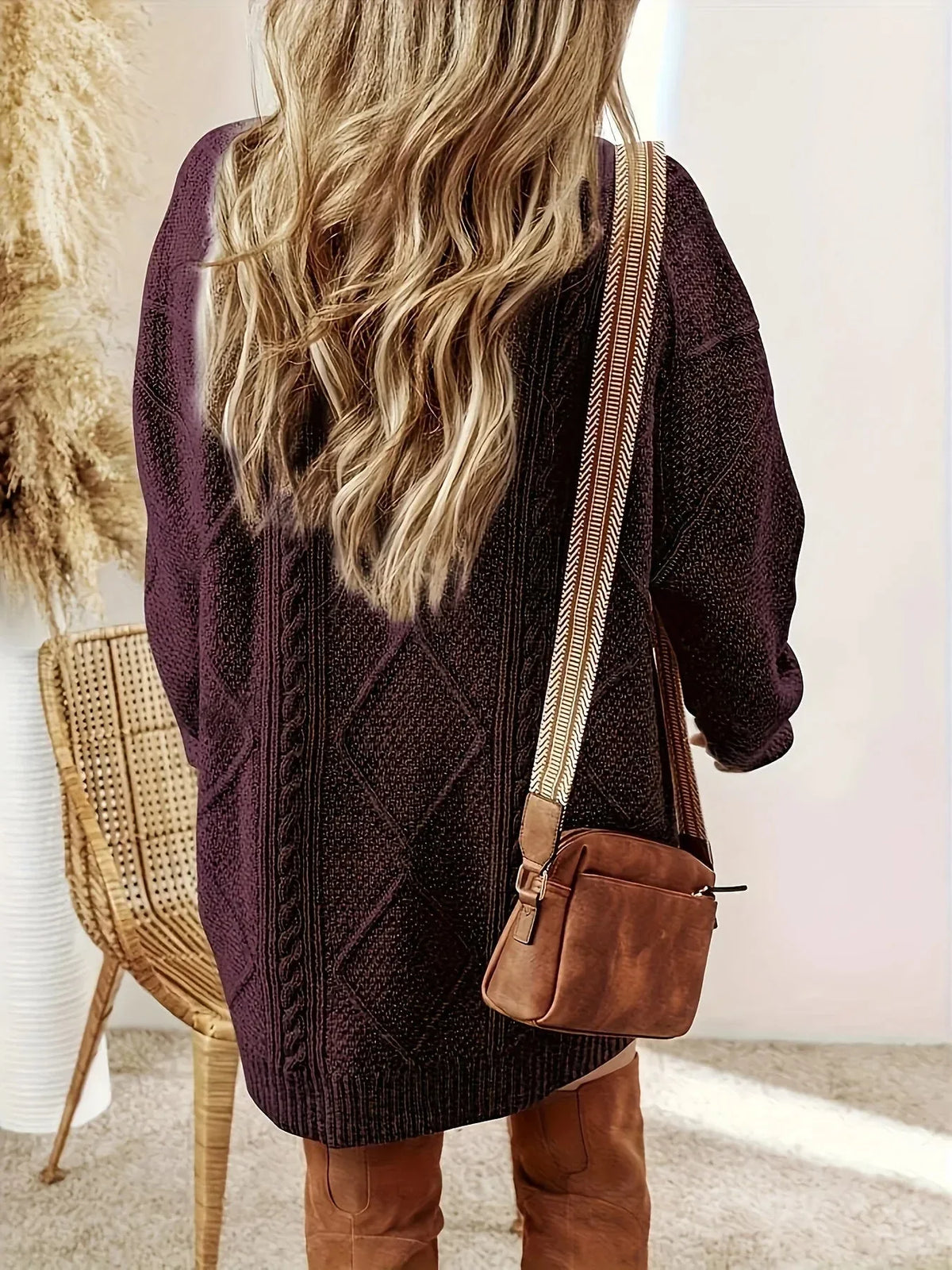 Juno Chunky Cable-Knit Jumper Dress