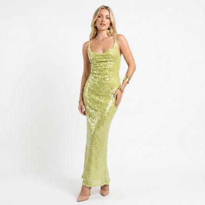 Kara Backless Sequin Maxi Dress